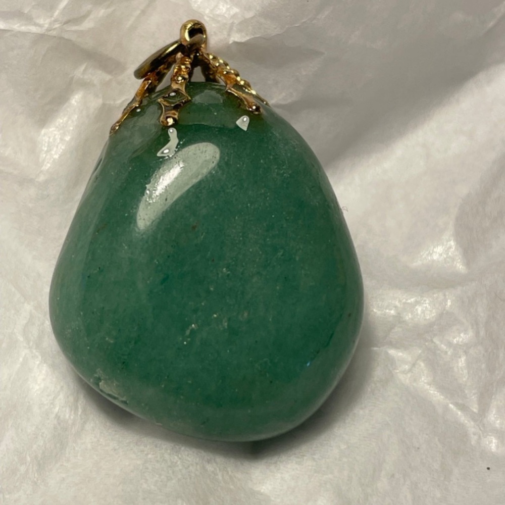 Vintage Jadite stone pendant heavy